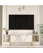 Meuble TV VG30 blanc/doré - 160x47.6x40 cm